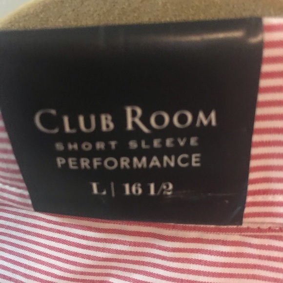 men’s Club Room red and white short sleeve button down L - Picture 4 of 4